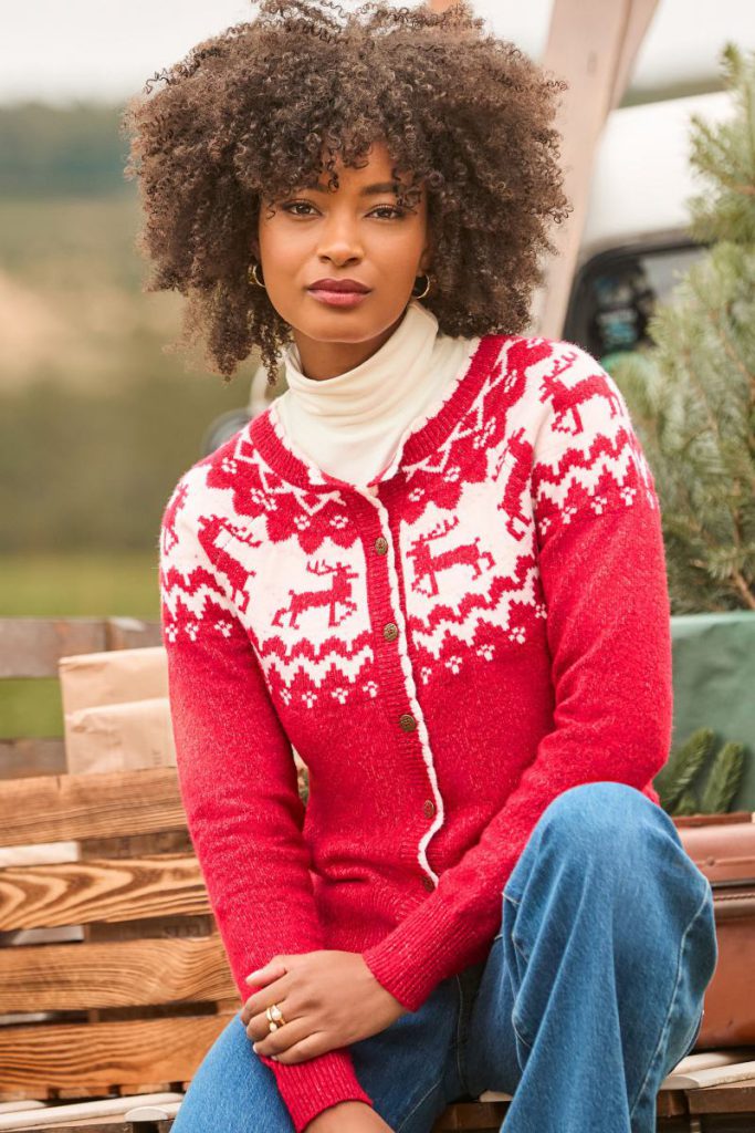 Retro Reindeer Fairisle Cardigan Christmas jumper from Debenhams