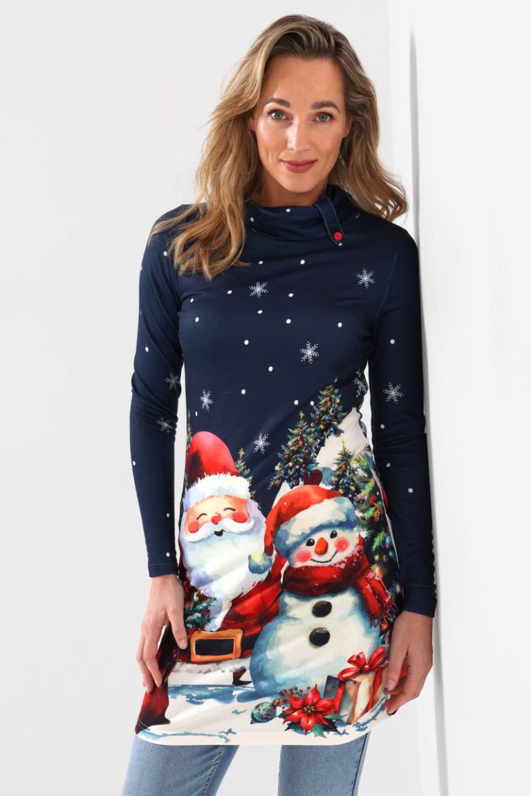 Roll Neck Christmas Graphic Tunic Top from Debenhams