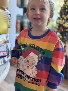 Santa Appreciation Society Kids Rainbow Jumper Christmas jumper from Not On The High Street