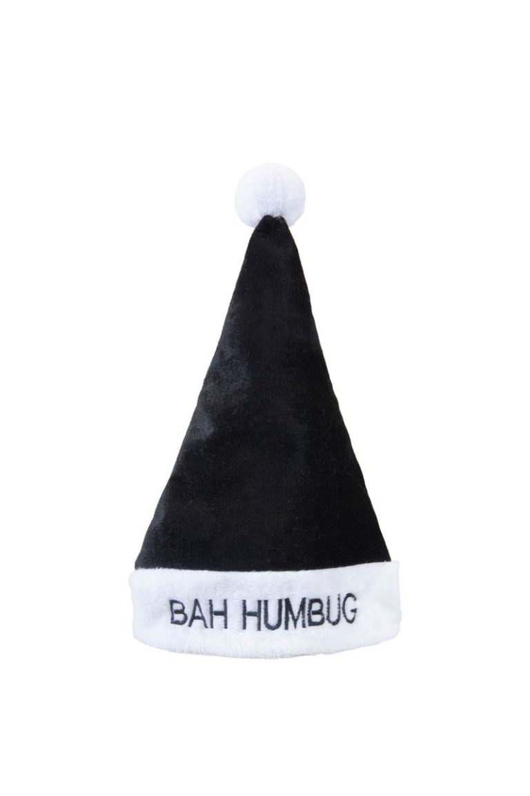 Santa Hat Bah Humbug Christmas Hat X 1 30cm x 42cm Black from Debenhams