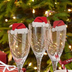 Santa Hat Christmas Glass Toppers X 10 from Not On The High Street