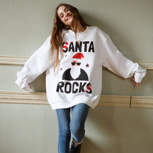 Santa Rocks Women's Christmas Jumper from Not On The High Street
