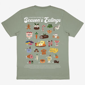 Season's Eatings Graphic Christmas T Shirt In Pistachio from Not On The High Street