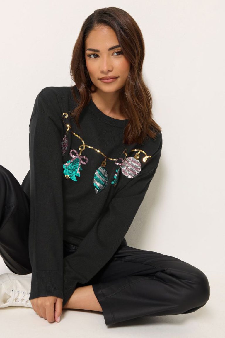 Sequin Baubles Embellished Christmas Jumper from Debenhams