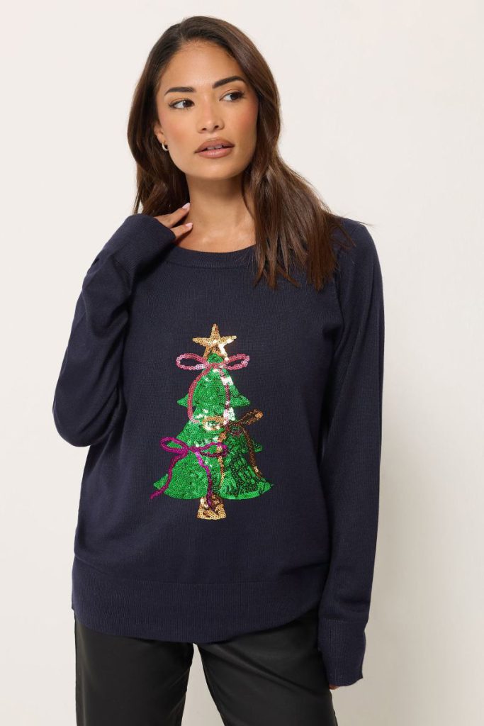 Sequin Christmas Tree Jumper from Debenhams