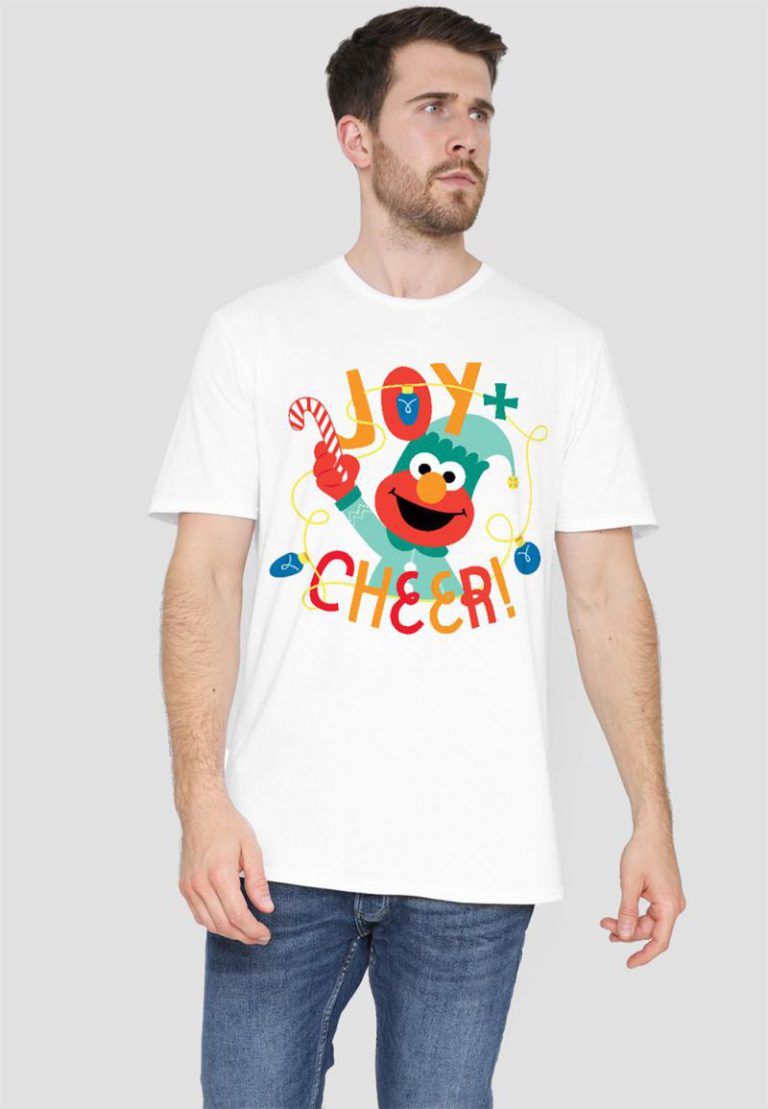 Sesame Street Christmas Joy And Cheer With Elmo T Shirt, White from Debenhams
