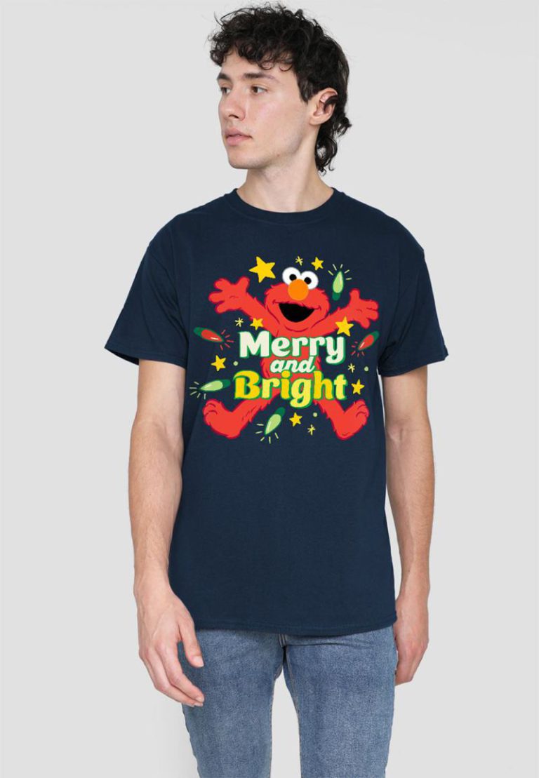 Sesame Street Christmas Merry And Bright Elmo T Shirt, Navy from Debenhams