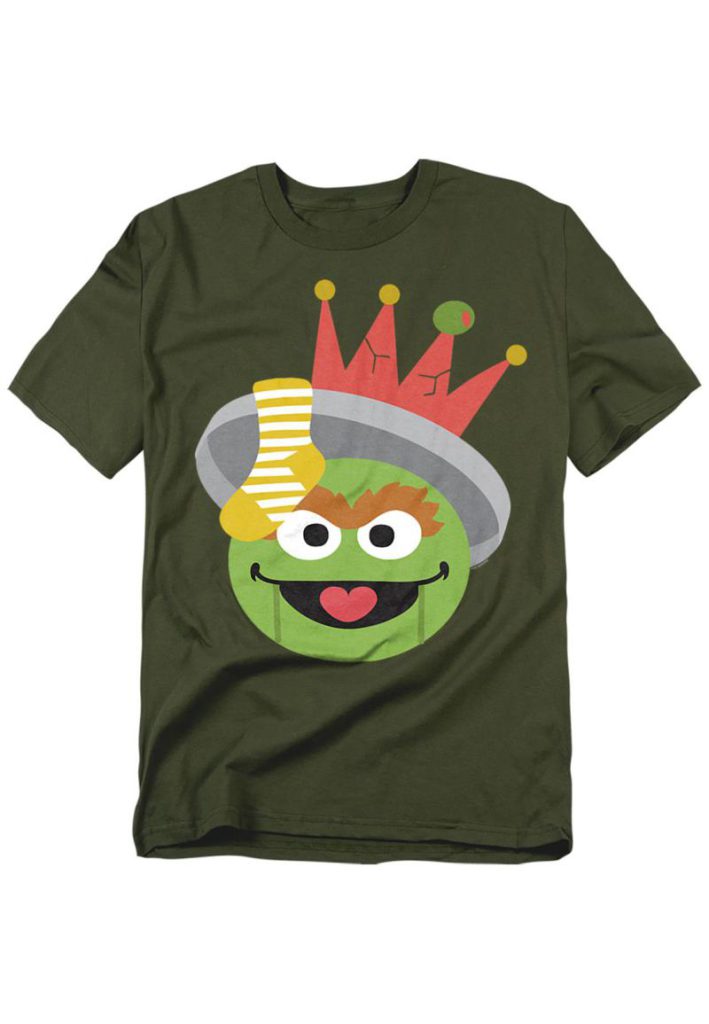 Sesame Street Christmas Nutcracker Oscar The Grouch T Shirt, Military Green from Debenhams