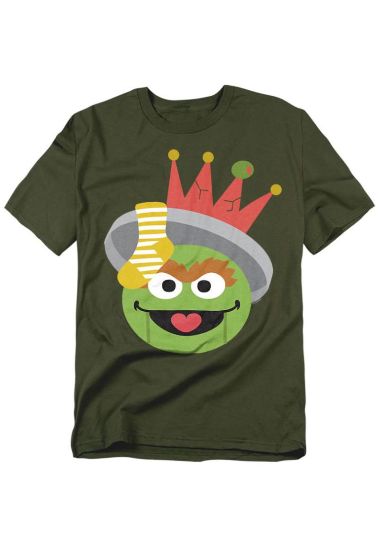 Sesame Street Christmas Nutcracker Oscar The Grouch T Shirt, Military Green from Debenhams