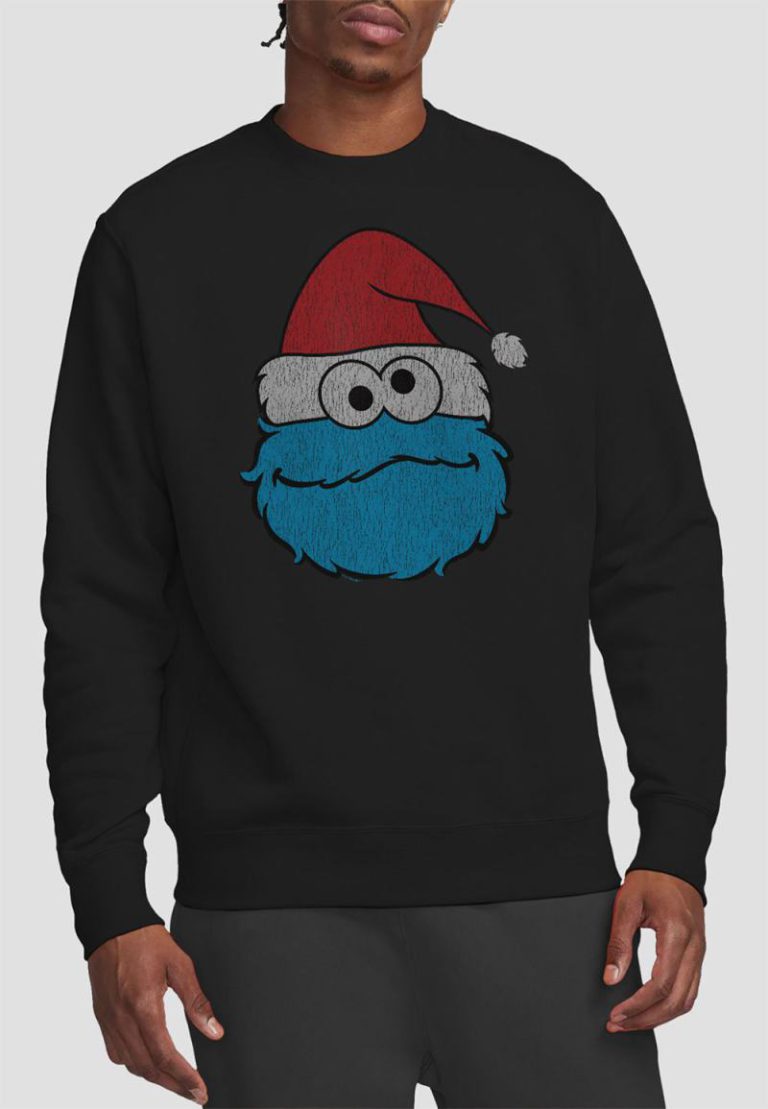 Sesame Street Cookie Monster Christmas Sweatshirt, Black from Debenhams