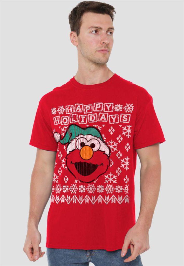 Sesame Street Elmo Ugly Christmas T Shirt, Red from Debenhams