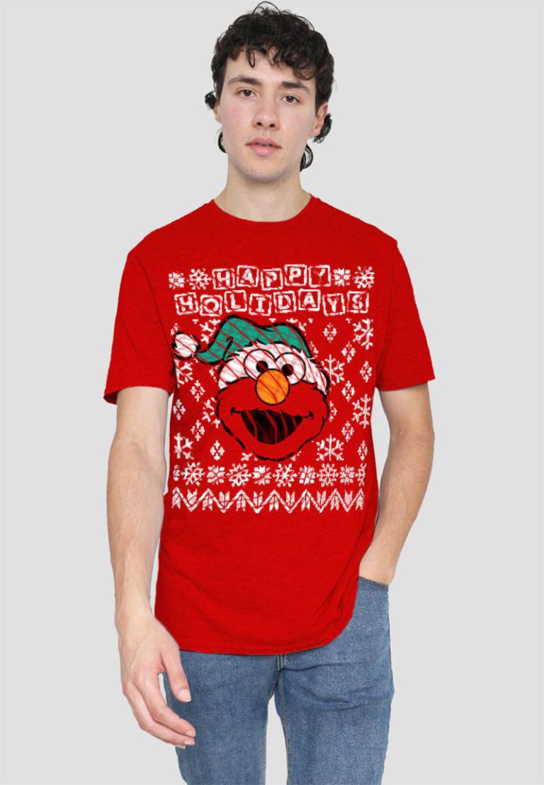 Sesame Street Elmo Ugly Christmas T-Shirt, Red from Debenhams