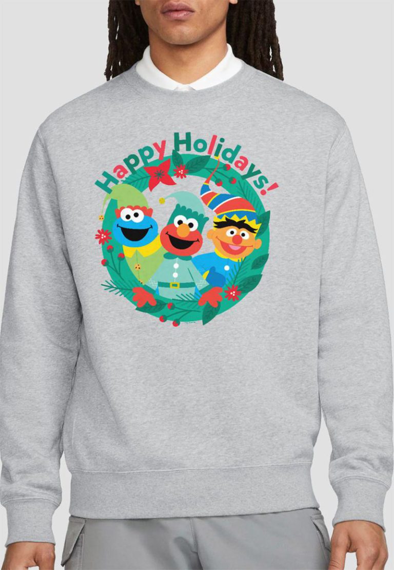Sesame Street Happy Holiday Christmas Elves Sweatshirt, Athletic Heather from Debenhams