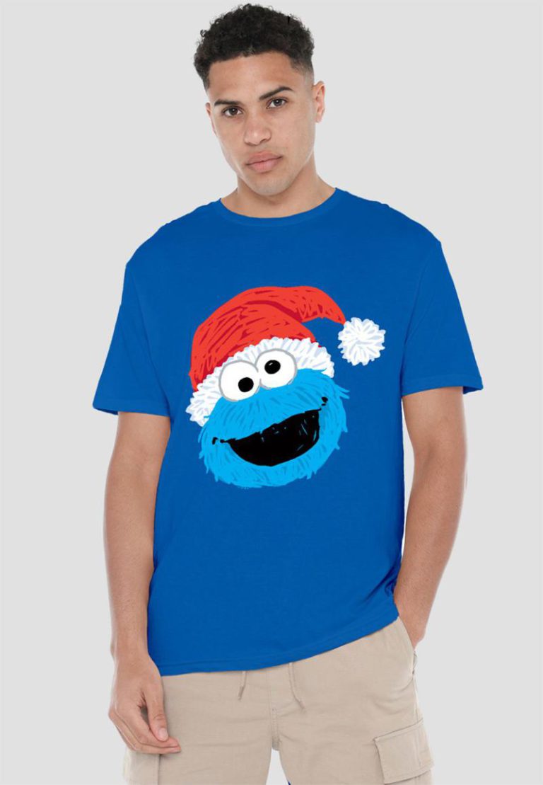 Sesame Street Scribble Christmas Cookie Monster T Shirt, Royal from Debenhams