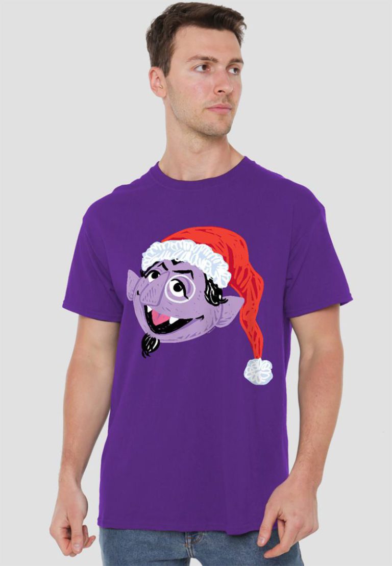 Sesame Street Scribble Christmas Count Von Count T Shirt, Purple from Debenhams