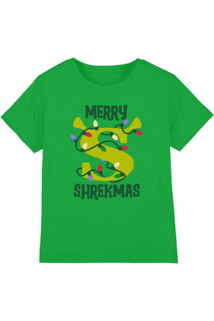 Shrek Merry Shrekmas Christmas Kids T Shirt, Kelly Green from Debenhams