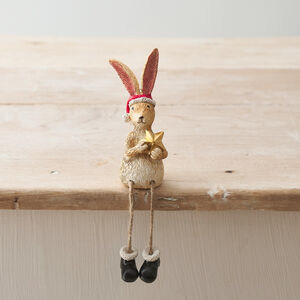 Sitting Christmas Bunny With Santa Hat from Not On The High Street