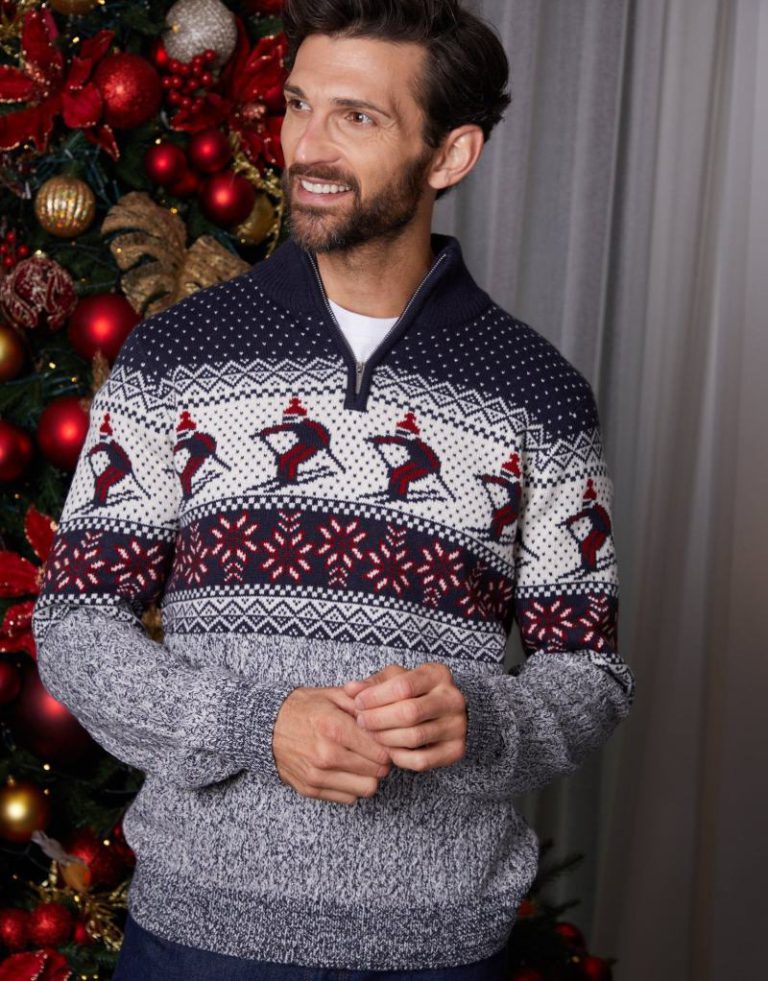 Ski Fairisle Cable Knit Quarter Zip Jumper Christmas jumper from Debenhams