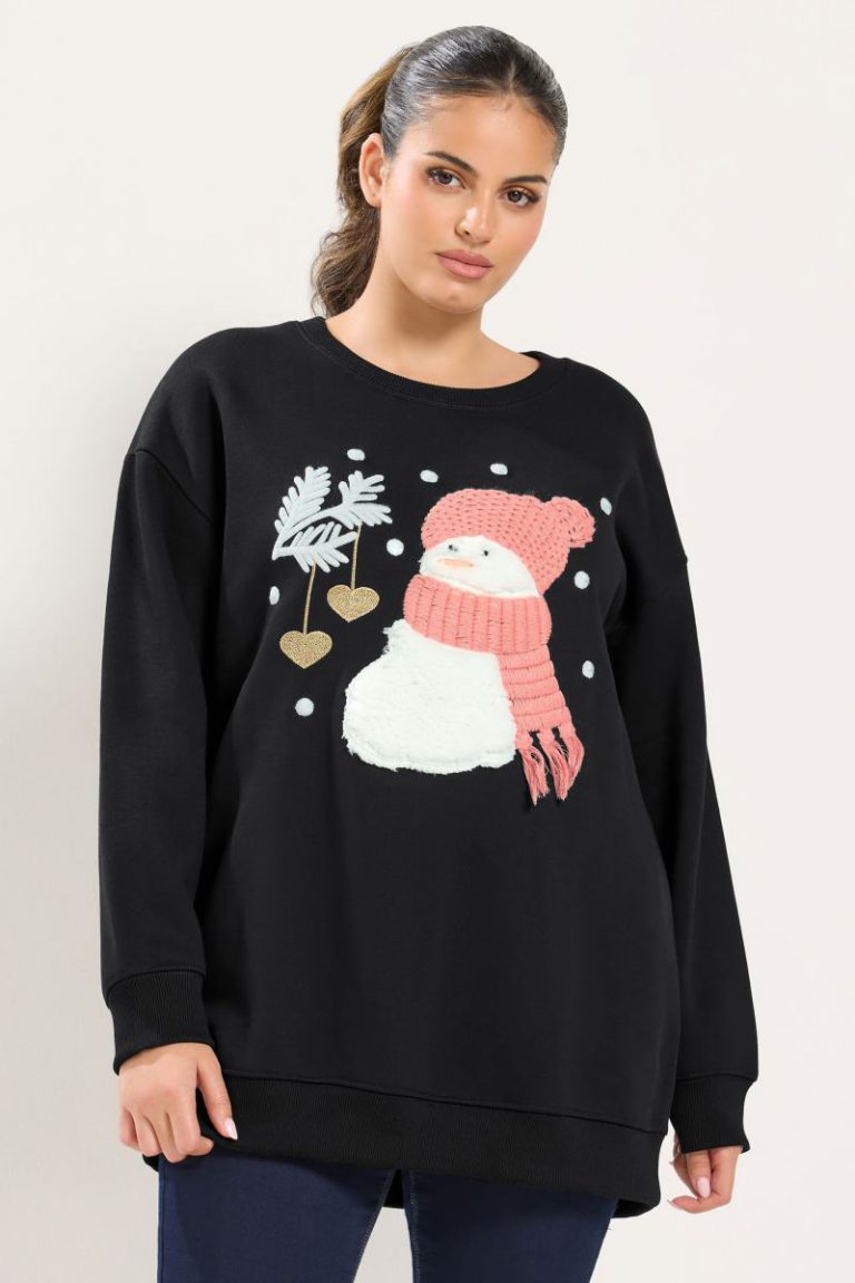 Snowman Embellished Novelty Christmas Sweatshirt from Boohoo