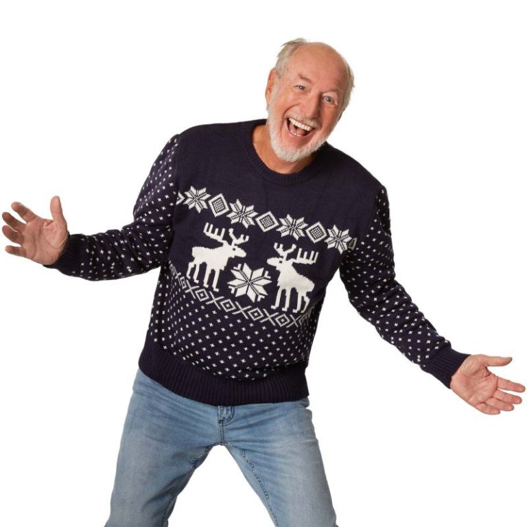 Snowstorm Christmas Jumper Blue in White from Debenhams