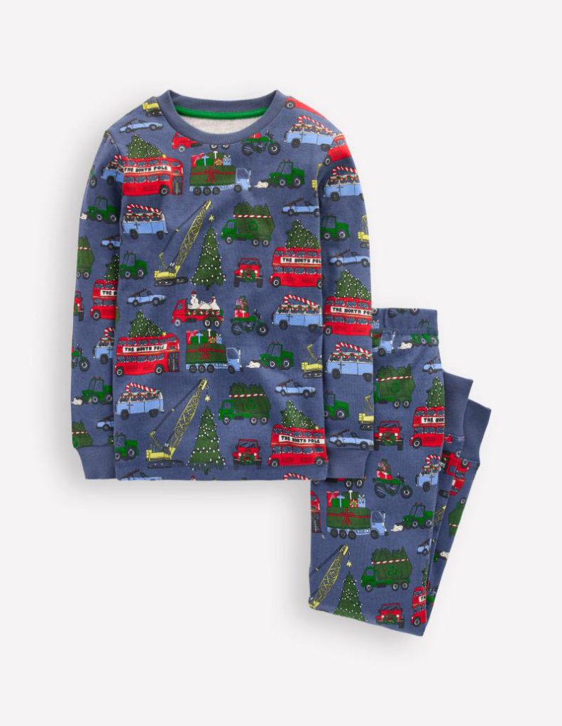 Snug Glow-in-the-dark Pyjamas in Festive Cars from Boden