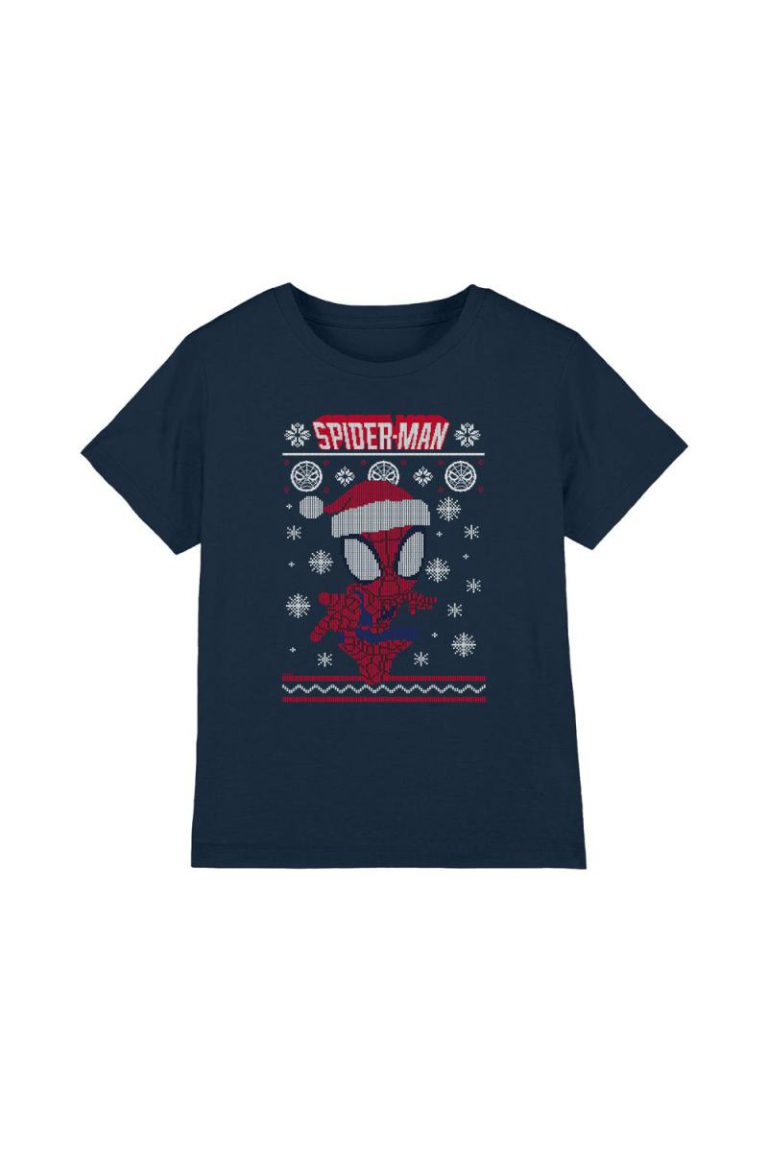 Spider Man Christmas Jumper Snowflakes T-Shirt from Debenhams