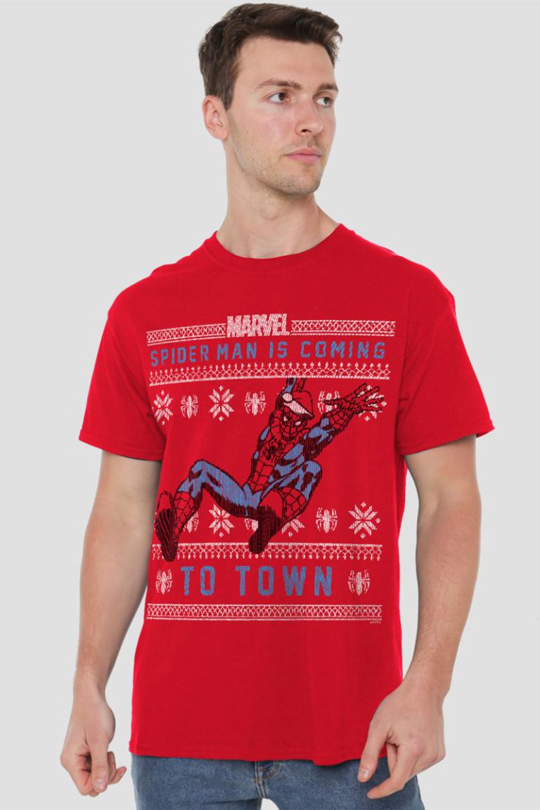 Spiderman Christmas Jumper T Shirt, Red from Debenhams