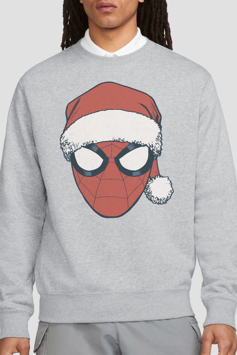 Spiderman Christmas Santa Hat Portrait Sweatshirt, Athletic Heather from Debenhams