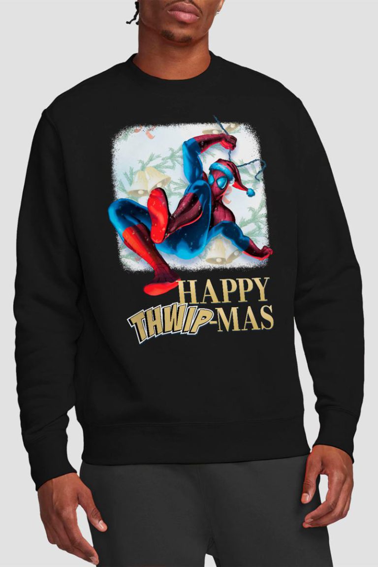 Spiderman Happy Thwipmas Christmas Window Sweatshirt, Black from Debenhams
