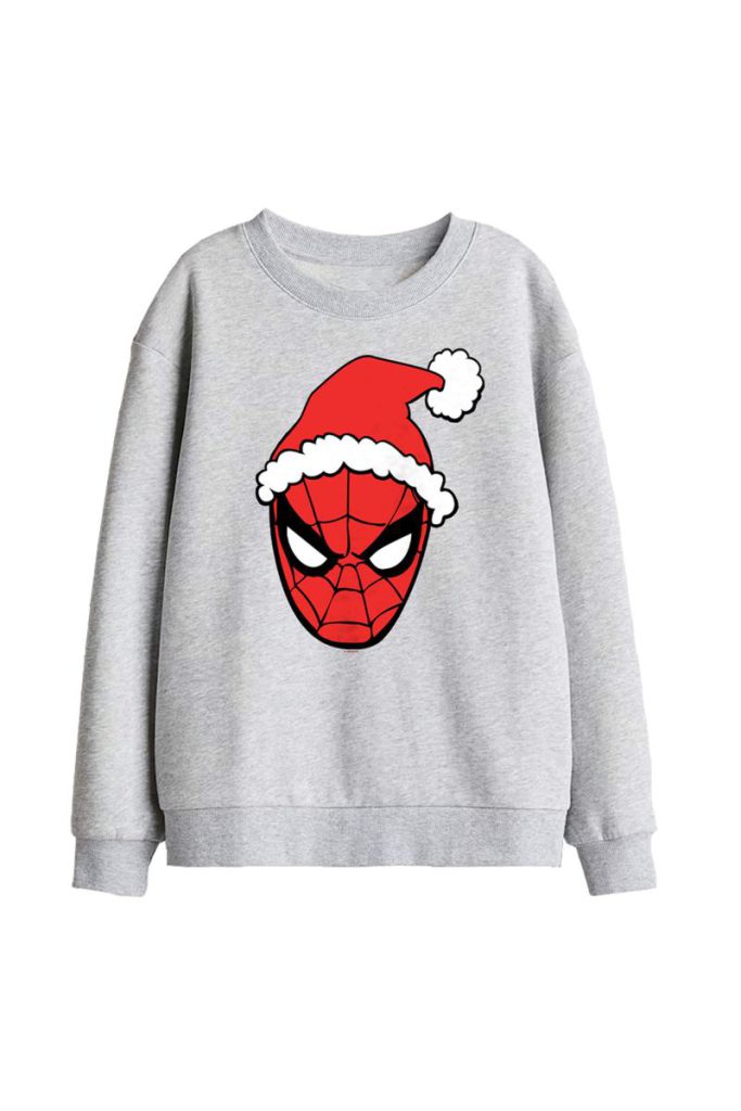 Spiderman Santa Hat Kids Sweatshirt, Athletic Heather Christmas jumper from Debenhams