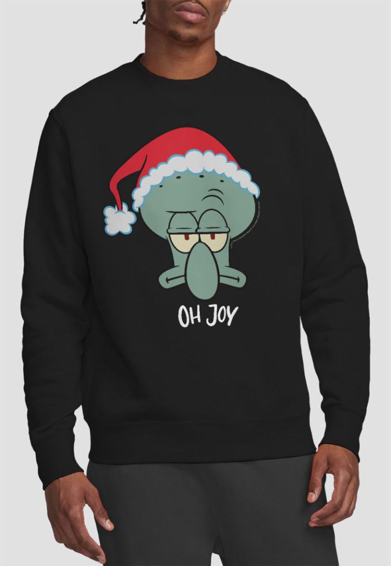 Spongebob Squarepants Squidward Christmas Joy Crew Sweatshirt, Black from Debenhams