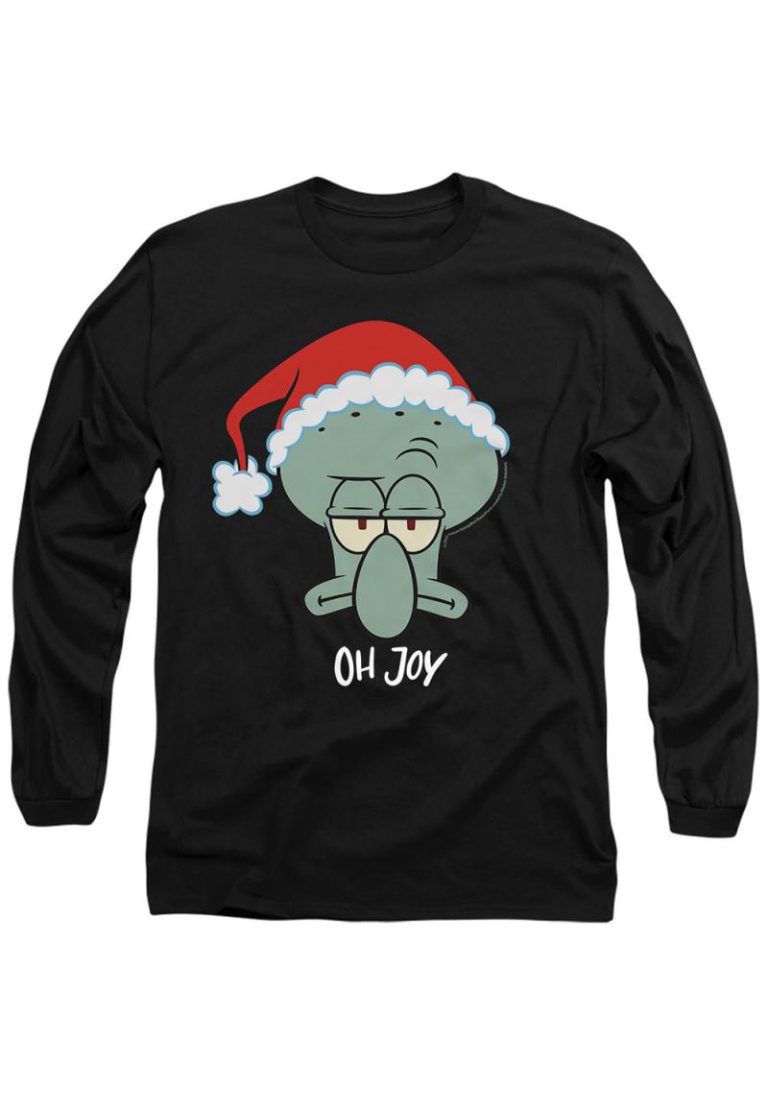 Spongebob Squarepants Squidward Christmas Joy Mens Long Sleeve T Shirt, Black from Debenhams