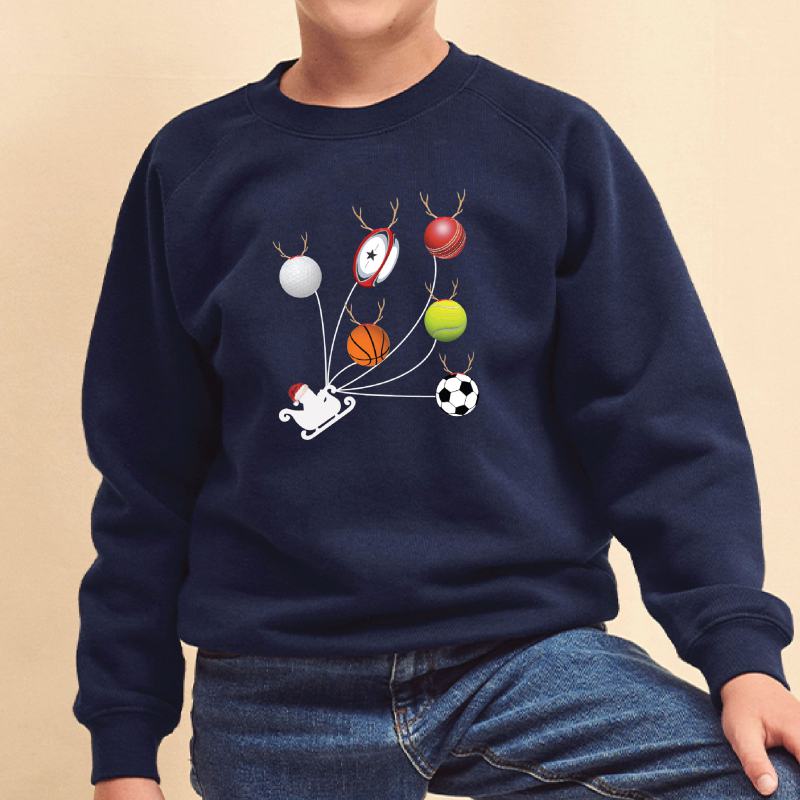 Sports Balls As Reindeer Kids Christmas Jumper from Debenhams