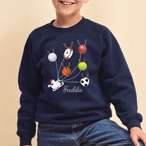 Sports Balls As Reindeer Kids Christmas Jumper from Not On The High Street