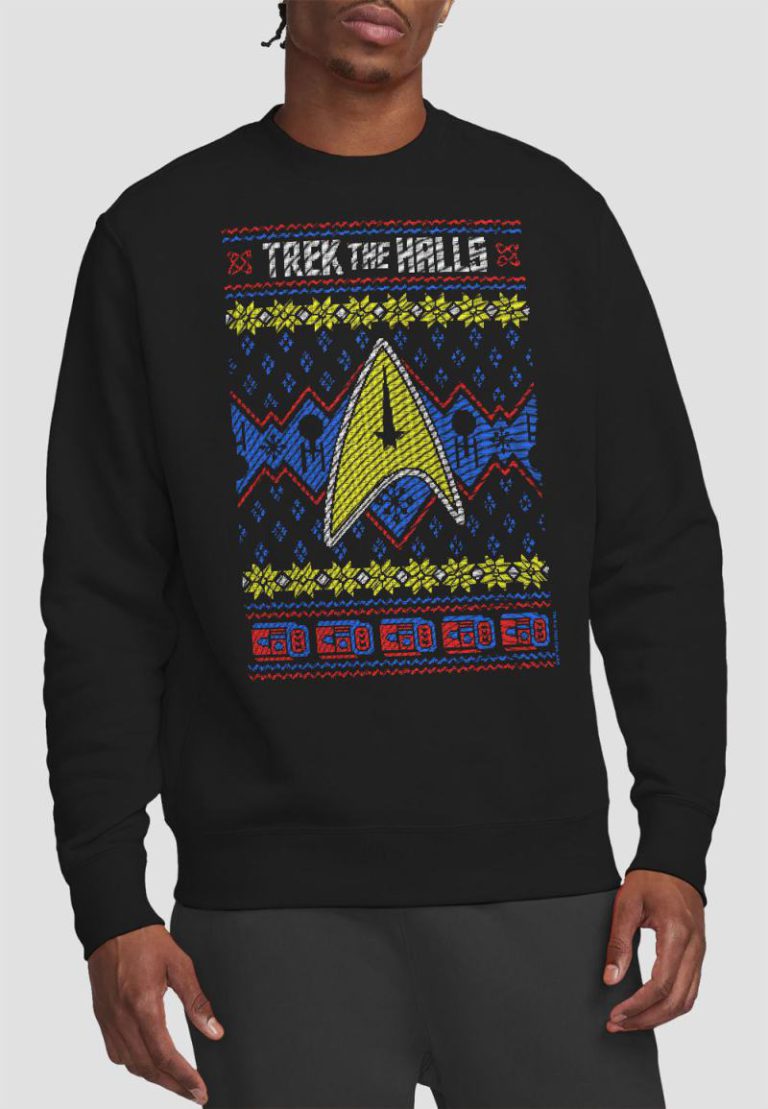 Star Trek Trek The Halls Ugly Christmas Crew Sweatshirt, Black from Debenhams