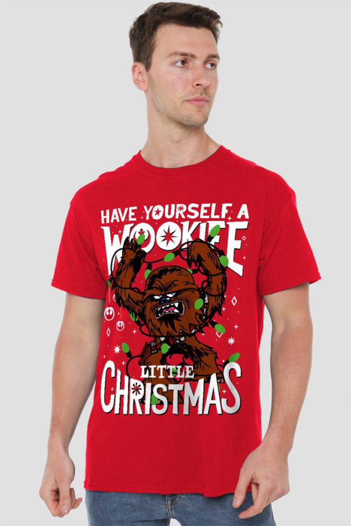 Star Wars A Wookie Little Christmas Mens T-Shirt Red from Debenhams