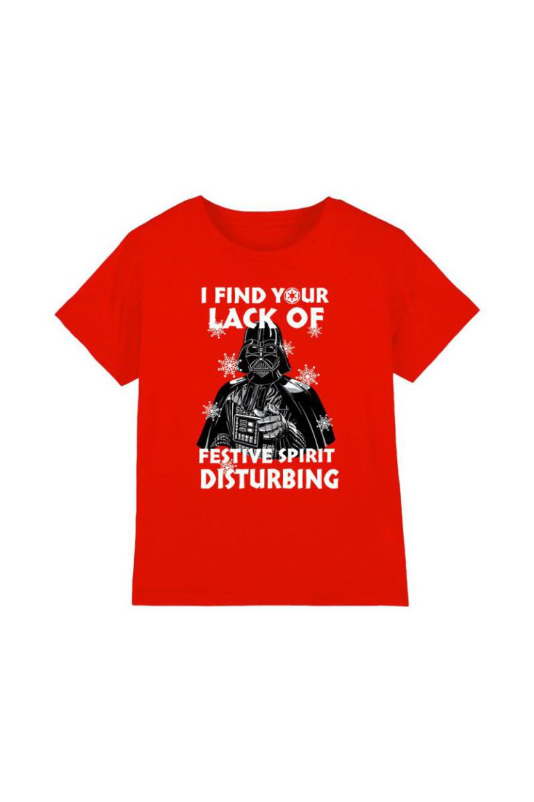 Star Wars Christmas Darth Vader Lack Of Spirit Kids T-Shirt Red from Debenhams