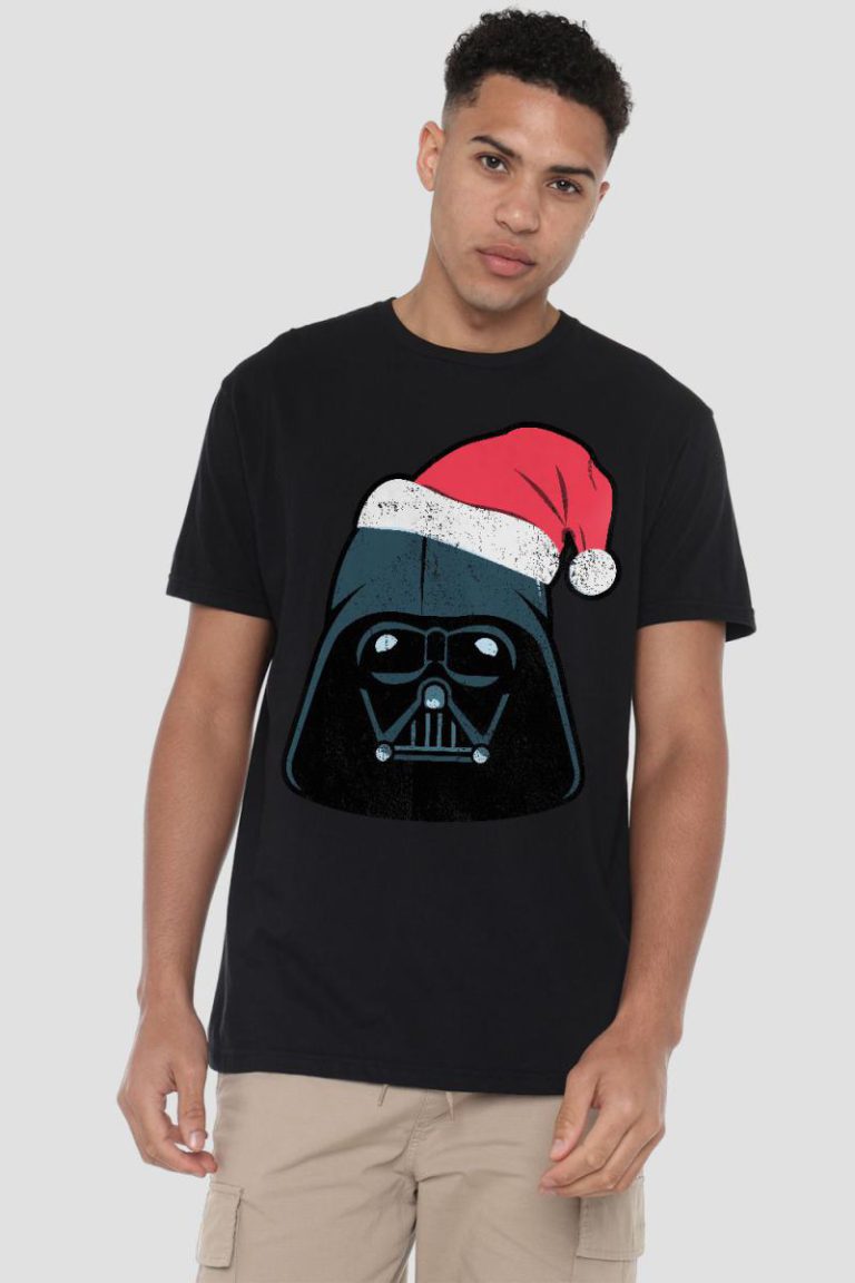 Star Wars Christmas Darth Vader Santa Mens T-Shirt Black from Debenhams