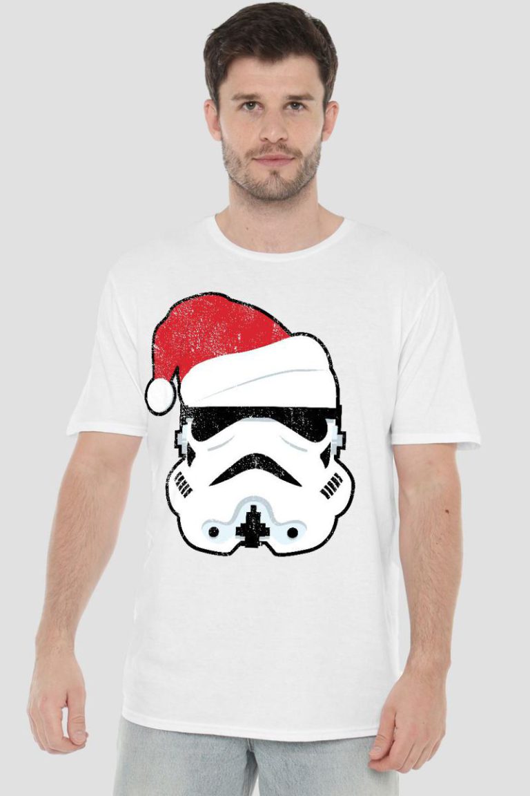 Star Wars Christmas Storm Trooper Santa Mens T-Shirt White from Debenhams