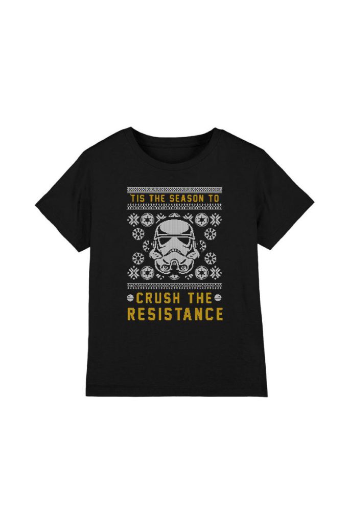 Star Wars Crush The Resistance This Christmas Kids T-Shirt Black from Debenhams