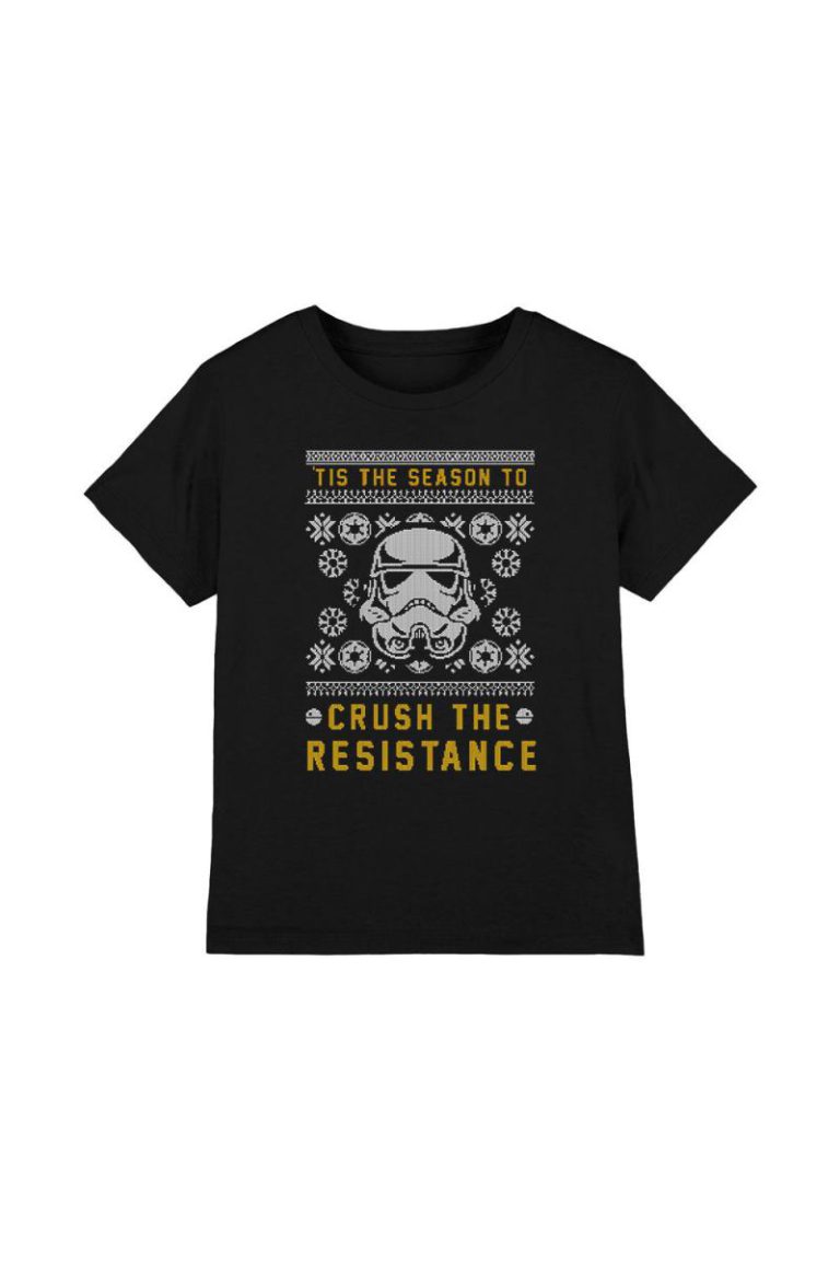 Star Wars Crush The Resistance This Christmas Kids T-Shirt Black from Debenhams