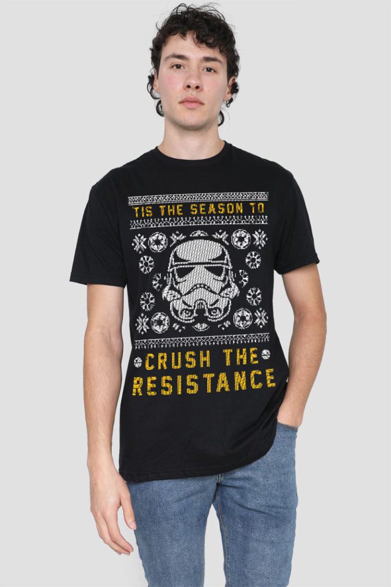 Star Wars Crush The Resistance This Christmas Mens T-Shirt Black from Debenhams