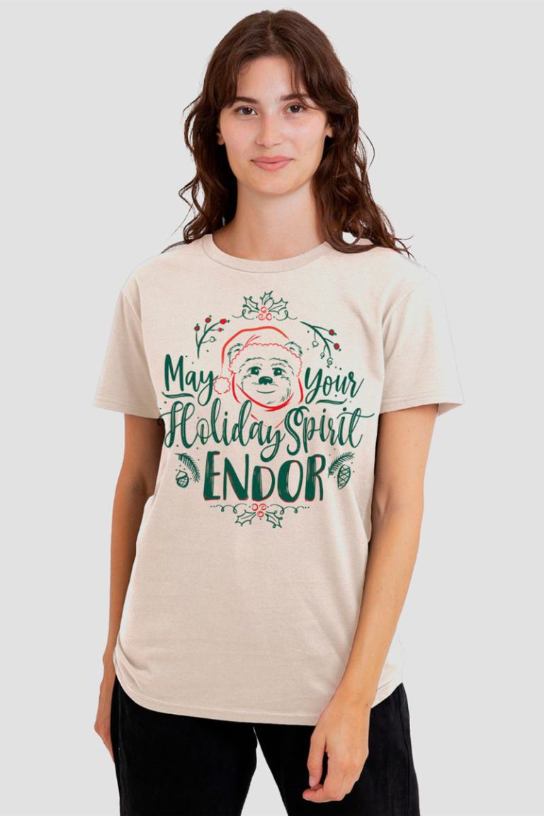 Star Wars Holiday Spirit Endor Christmas Ewok Womens T-Shirt, Natural from Debenhams