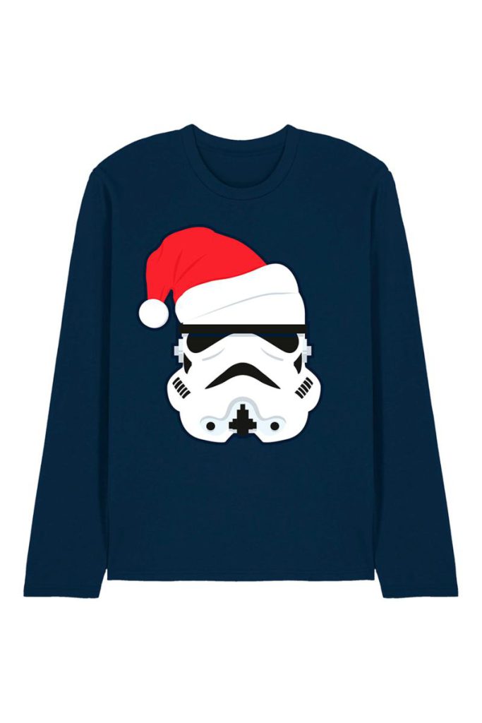 Star Wars Stormtrooper Christmas Santa Hat Long Sleeve T-Shirt, Navy from Debenhams
