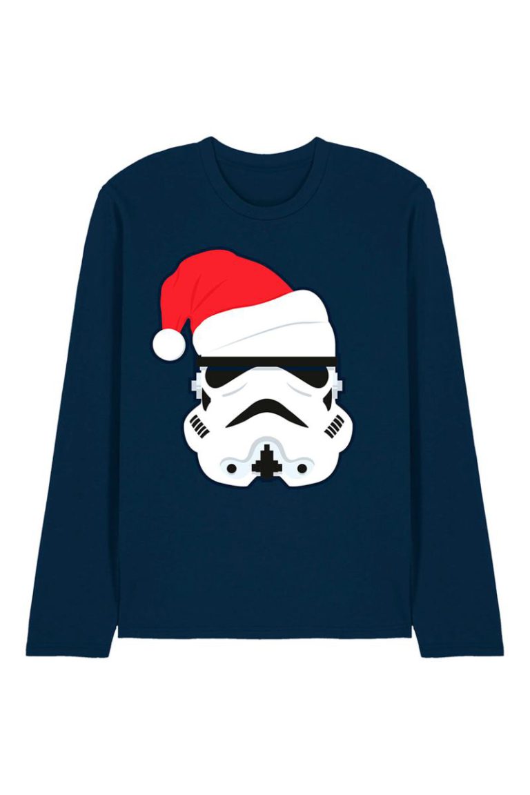 Star Wars Stormtrooper Christmas Santa Hat Long Sleeve T-Shirt, Navy from Debenhams