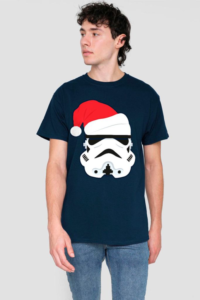Star Wars Stormtrooper Christmas Santa Hat T-Shirt, Navy from Debenhams