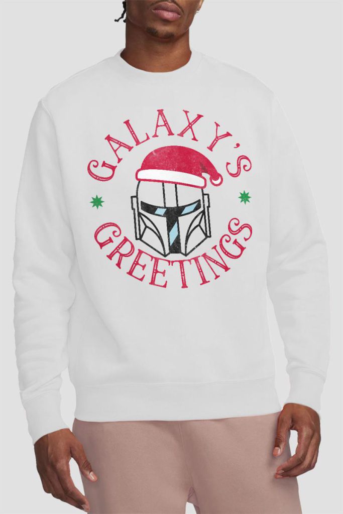 Star Wars The Mandalorian Christmas Galaxy's Greetings Sweatshirt White from Debenhams