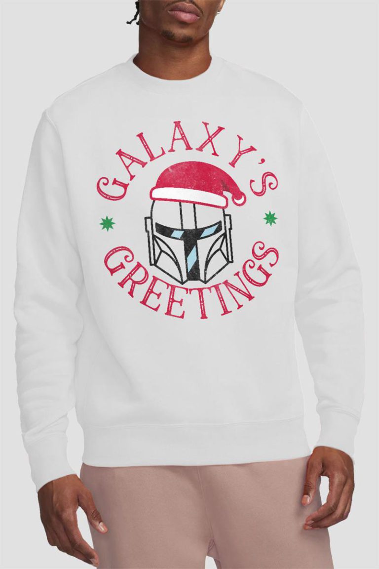 Star Wars The Mandalorian Christmas Galaxy's Greetings Sweatshirt White from Debenhams
