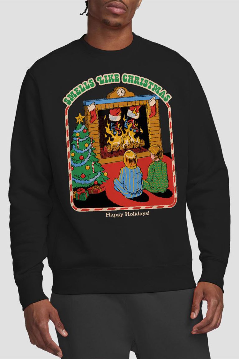 Steven Rhodes Smells Like Christmas Sweatshirt, Black from Debenhams
