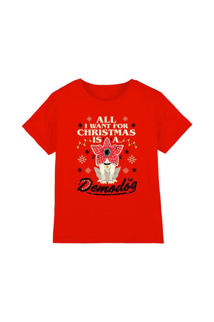 Stranger Things Demodog Christmas Kids T-Shirt, Red from Debenhams
